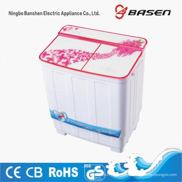 Red Glass Cover 3.8KG Twin Tub Washing Machine